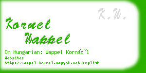 kornel wappel business card